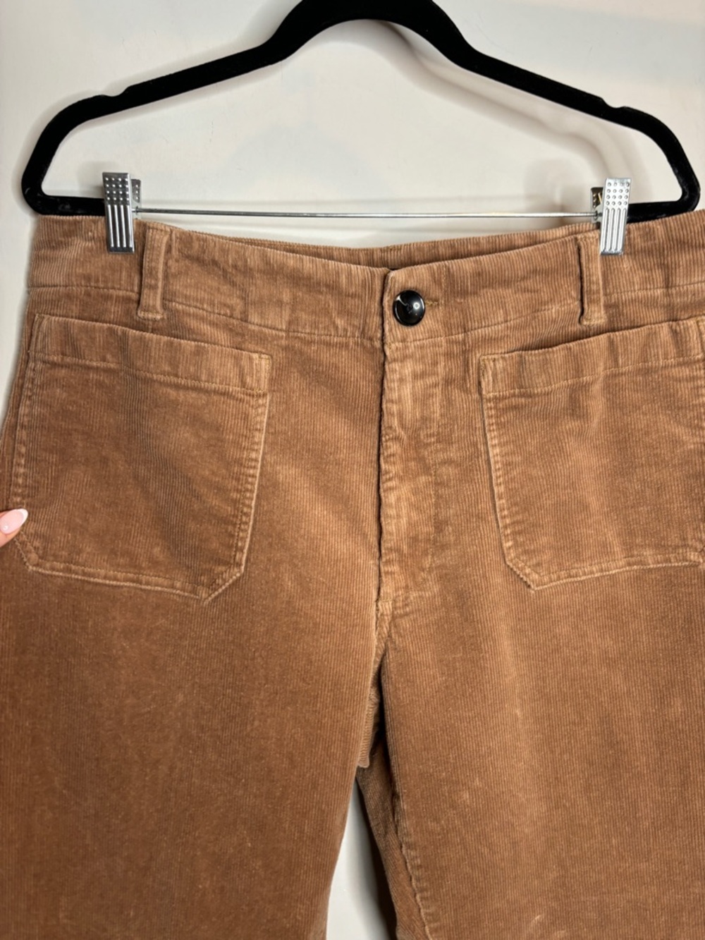 Quince Organic Stretch Corduroy Cropped Wide Leg Pants 16 Warm Brown - Picture 6 of 12
